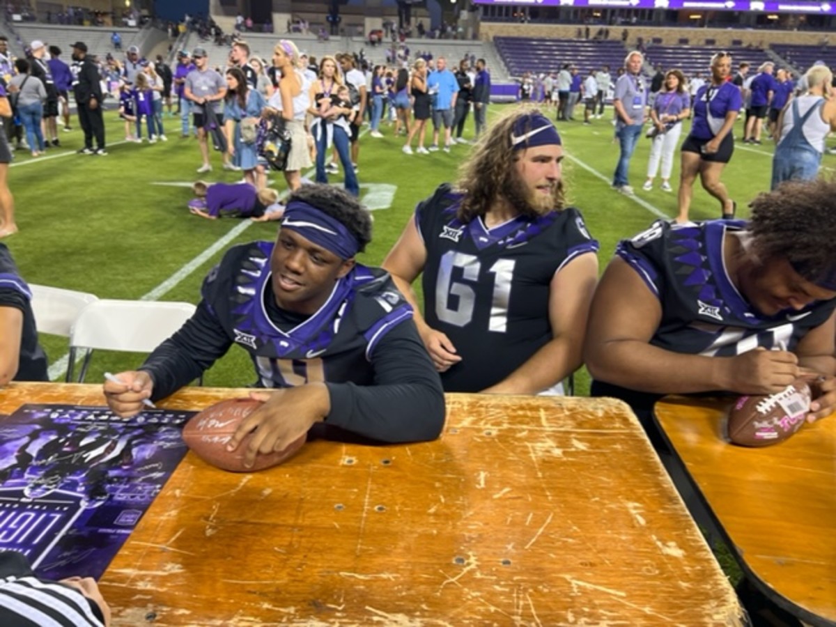 TCU Spring Football Game #19 Shadrach Banks_#61 Riley Self